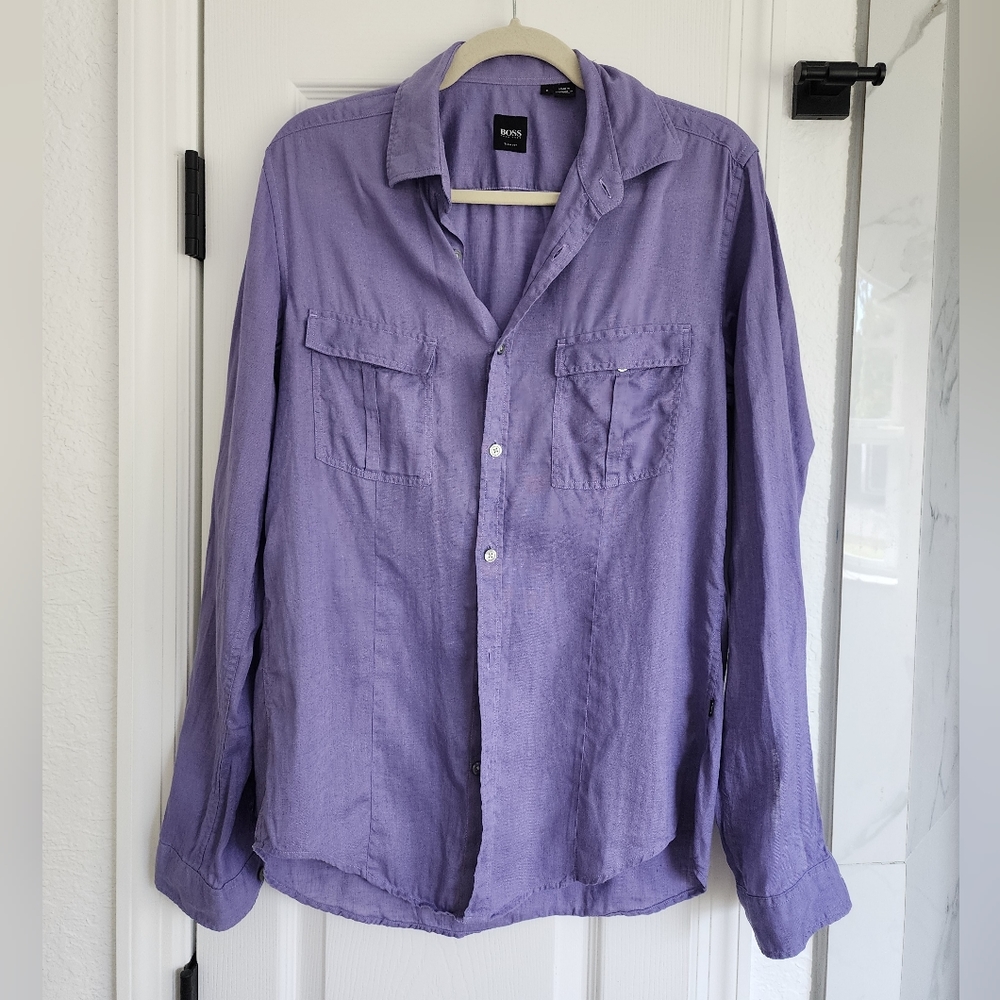 Hugo Boss linen mens shirt S